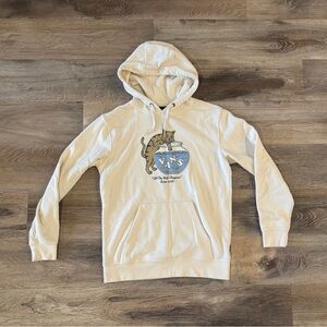 Vans Off White Hoodie with Cat Graphic